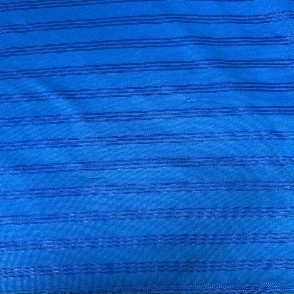 Adidas Mens Performance Polo Shirt Blue Stripe Polo XL Golf Spring Athletic - Picture 10 of 11